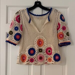 Crochet Floral Women Top